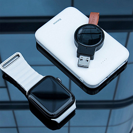 Беспроводная зарядка мини для Apple Watch Baseus Dotter черная