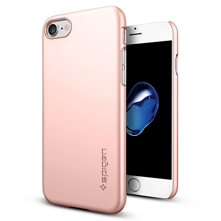 Чехол для iPhone 7, 8 пластиковый тонкий Spigen SGP Thin Fit QNMP розовое золото