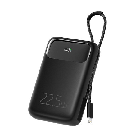 Внешний аккумулятор McDodo MC-3253 с встроенным кабелем Lightning 10000мАч (USB, Type-C, Lightning, 22.5 Вт) черный