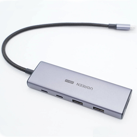 Хаб (разветвитель) Type-C - HDMI 8K, 2 х Type-C, 2 х USB 3.2 Ugreen CM500 серый