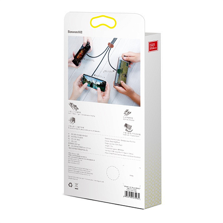 Кабель USB - MicroUSB, Lightning, Type-C 1,2 м 3.5A плетеный с угловыми штекерами Baseus MVP черный