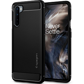 Чехол для OnePlus Nord гелевый Spigen SGP Rugged Armor черный