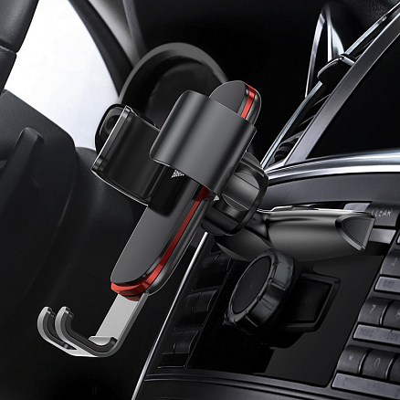 Держатель автомобильный в слот CD с гравитационным зажимом Baseus Metal Age черный