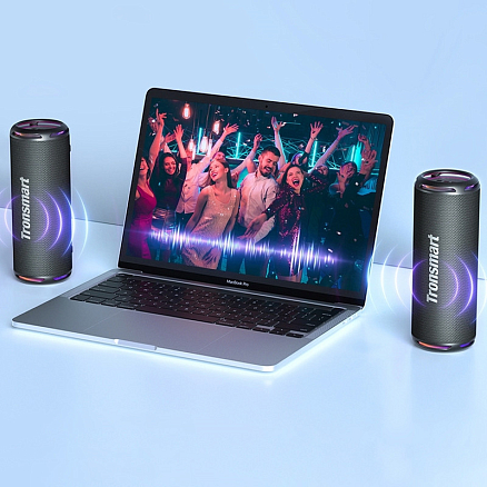 Портативная колонка Tronsmart T7 Lite с защитой от воды, подсветкой и поддержкой MicroSD карт черная