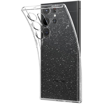 Чехол для Samsung Galaxy S23 Ultra гелевый с блестками Spigen Liquid Crystal Glitter прозрачный