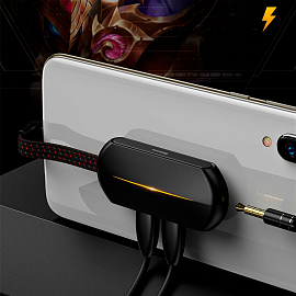 Переходник Type-C - 3,5 мм, 2 x Type-C (QC, PD 18W) Baseus L49 черный