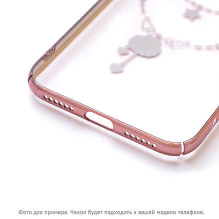 Чехол для iPhone X, XS пластиковый Devia Shell прозрачный с розовым золотом