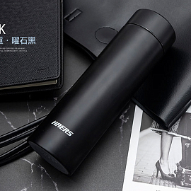 Термос (термобутылка) с ситечком для заварки Haers Classic 420 мл черный