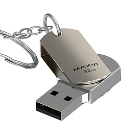 Флешка Maxvi MR 32Gb USB 2.0 металл серебристая
