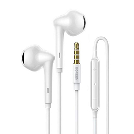 Наушники Ugreen EP101 вкладыши с микрофоном белые