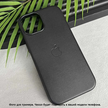 Чехол для iPhone 14 Pro кожаный Digitalpart Magsafe черный