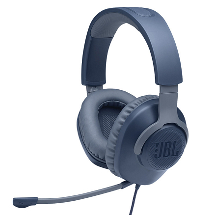 Наушники JBL Quantum 100 полноразмерные с микрофоном игровые синие