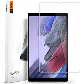 Защитное стекло для Samsung Galaxy Tab A7 Lite 8.7 T220, T225 на экран противоударное Spigen Slim прозрачное
