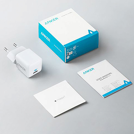 Зарядное устройство сетевое Type-C 20W Anker PowerPort III Nano (быстрая зарядка PD) белое