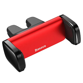 Держатель автомобильный в решетку обдува Baseus Steel Cannon красный