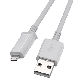 Кабель USB - MicroUSB для зарядки длина 1 м Ritmix RCC-110 (быстрая зарядка QC 3.0) белый