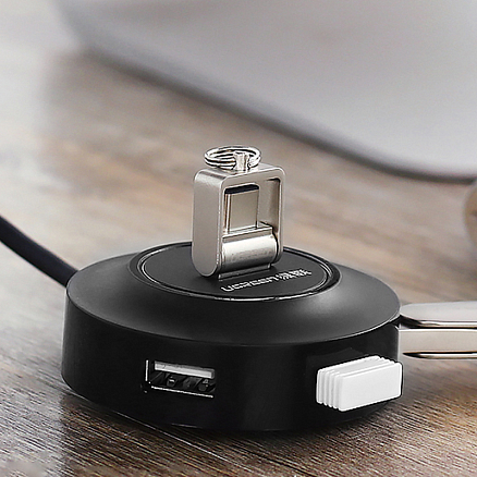 USB 2.0 HUB (разветвитель) на 4 порта Ugreen CR106 с питанием MicroUSB черный