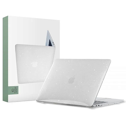 Чехол для Apple MacBook Air 13 (2018-2019) A1932, (2020) А2179, (2020) A2337 пластиковый с блестками Tech-Protect SmartShell прозрачный