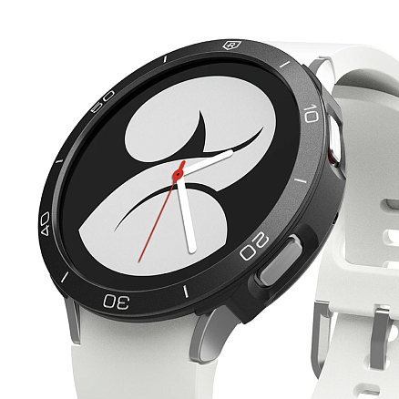 Чехол для Samsung Galaxy Watch 4 40 мм гелевый с металлической рамкой Ringke Air черный