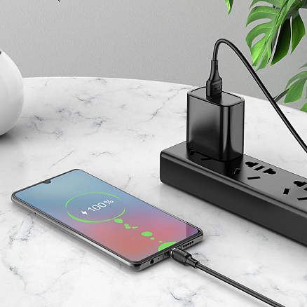 Кабель USB - MicroUSB для зарядки 1 м 2.4А магнитный Hoco X52 Sereno черный