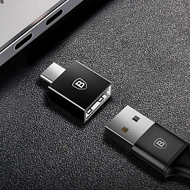 Переходник Type-C - USB (папа - мама) хост OTG Baseus Exquisite черный