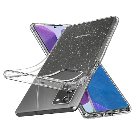 Чехол для Samsung Galaxy Note 20 гелевый с блестками Spigen Liquid Crystal Glitter прозрачный