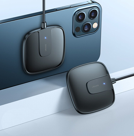 Беспроводная магнитная зарядка MagSafe для iPhone 15W Usams US-CD159 W1 черная