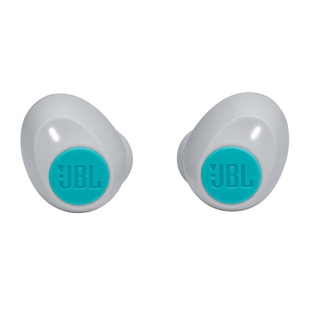 Наушники беспроводные Bluetooth JBL Tune 115 TWS вакуумные с микрофоном бело-бирюзовые