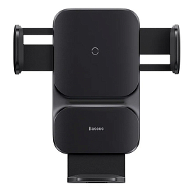 Держатель автомобильный в решетку обдува с беспроводной зарядкой и автоматическим зажимом Baseus CGZX000001 черный