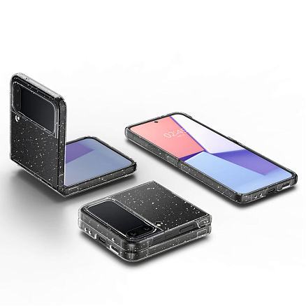 Чехол для Samsung Galaxy Z Flip 4 пластиковый ультратонкий с блестками Spigen Air Skin прозрачный