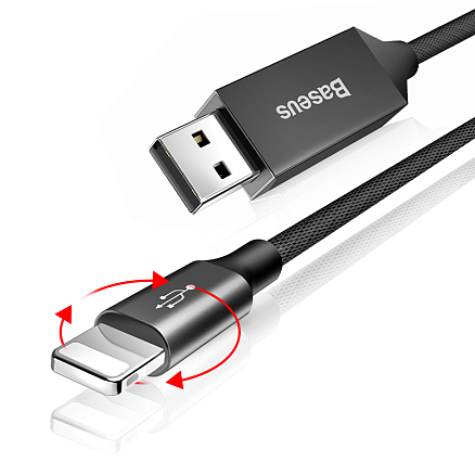 Кабель USB - Lightning для зарядки iPhone 5 м 2А плетеный Baseus Artistic черный