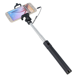 Монопод (палка для селфи) в разъем для наушников с кнопкой Forever JMP-100 черный