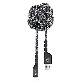 Кабель USB - Lightning для зарядки iPhone 1,5 м 2А плетеный Baseus Confidant черный