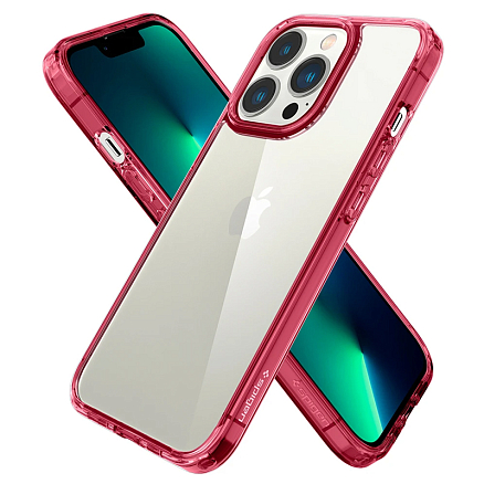 Чехол для iPhone 13 Pro гибридный Spigen SGP Ultra Hybrid прозрачно-красный