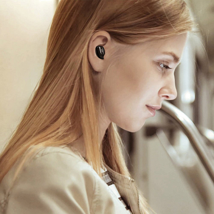 Наушники TWS беспроводные Bluetooth Baseus Encok WM01 V5.3 вакуумные с микрофоном черные