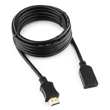 Кабель-удлинитель HDMI - HDMI (папа - мама) длина 3 м версия 1.4 Cablexpert черный
