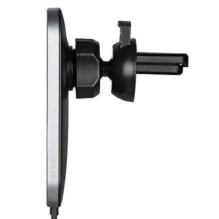 Держатель автомобильный на панель и в решетку обдува с беспроводной зарядкой MagSafe (быстрая) TFN MagAero Car черный