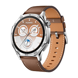 Умные часы Huawei Watch GT 5 46 мм с кожаным ремешком коричневые