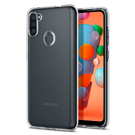 Чехол для Samsung Galaxy A11 гелевый ультратонкий Spigen SGP Liquid Crystal прозрачный