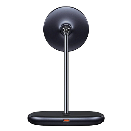 Беспроводная магнитная зарядка 2-в-1 MagSafe для iPhone и AirPods 20W Baseus Swan черная