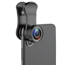 Объектив для телефона универсальный 2-в-1: Wide-Angle и Macro на прищепке Baseus Short Videos Magic Camera черный