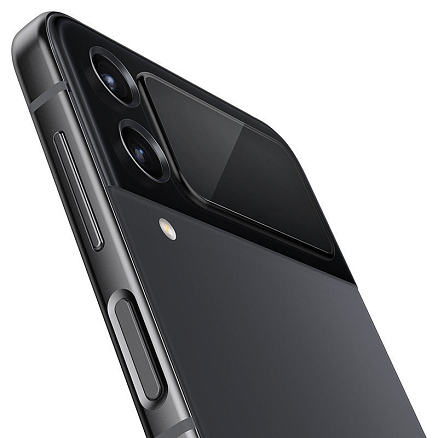 Защитное стекло на весь экран противоударное и пленка на корпус (2 шт.) для Samsung Galaxy Z Flip 4 Spigen Glass FC EZ Fit черное