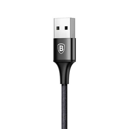 Кабель USB - MicroUSB, Type-C 1,2 м 3A плетеный Baseus Rapid черный