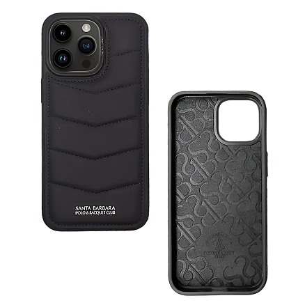 Чехол для iPhone 15 Pro кожаный Santa Barbara Polo & Racquet Club Clyde черный