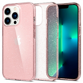 Чехол для iPhone 13 Pro гелевый с блестками Spigen SGP Liquid Crystal Glitter прозрачный розовый