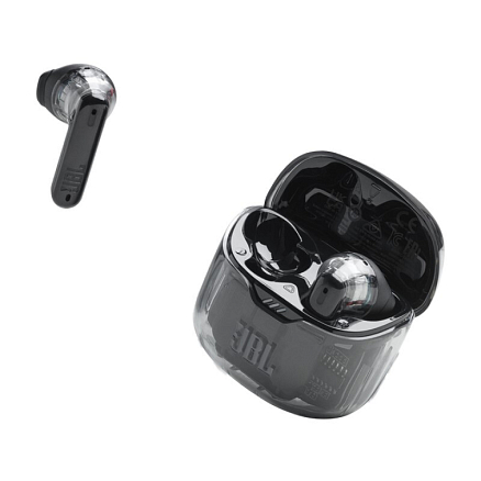 Наушники TWS беспроводные JBL Tune Flex Ghost вкладыши с микрофоном и активным шумоподавлением прозрачно-черные