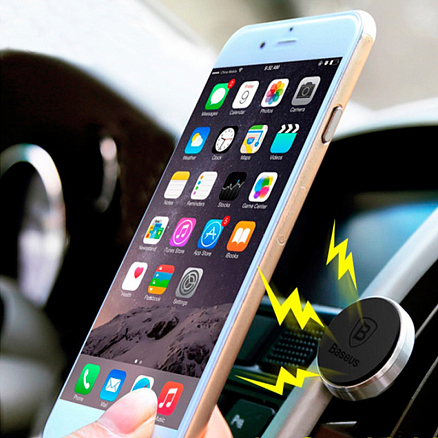 Держатель автомобильный в решетку обдува магнитный Baseus Magnet Car Mount черный