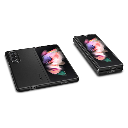Чехол для Samsung Galaxy Z Fold 3 пластиковый ультратонкий Spigen Air Skin черный