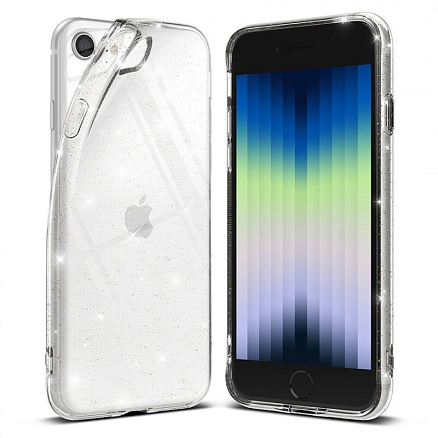 Чехол для iPhone 7, 8, SE 2020, SE 2022 гелевый с блестками ультратонкий Ringke Air прозрачный