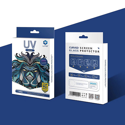 Защитное стекло для Honor 30 Pro+ на весь экран Lito-6 c УФ-клеем и лампой прозрачное